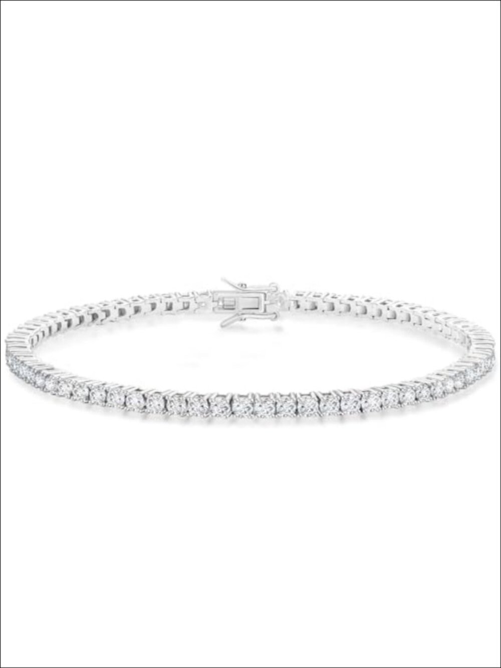 14K White Gold Plated Tennis Bracelet AAAAA Cubic Zirconia Hypoallergenic